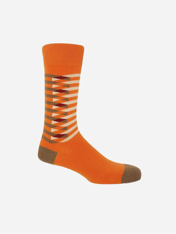 Peper Harow Symmetry Men's Organic Cotton Socks | Orange