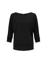 Immaculate Vegan - Spenser LENZING™ ECOVERO™ Relaxed Boat Neck Top | Caviar Black