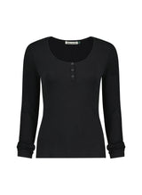 Immaculate Vegan - Baukjen Jamie TENCEL™ Henley Top | Caviar Black Caviar Black / UK6 / EU34 / US2