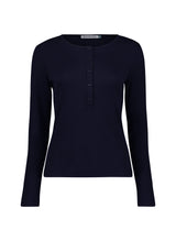 Immaculate Vegan - Chessie Luxe TENCEL™ Lyocell Henley Top | Classic Navy