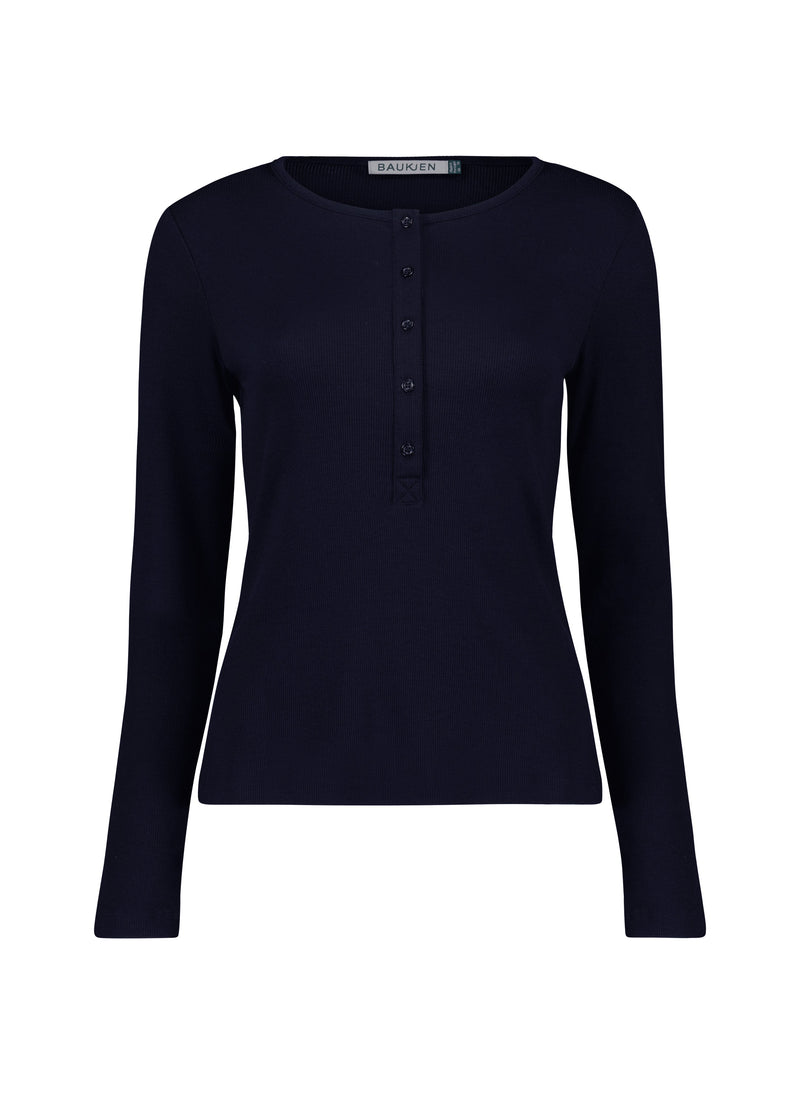 Chessie Luxe TENCEL™ Lyocell Henley Top | Classic Navy