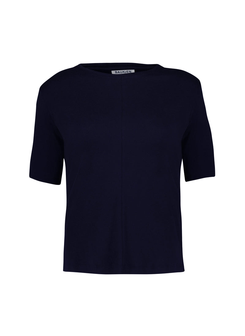 Liljana Regenerative Cotton Slim Tee | Classic Navy