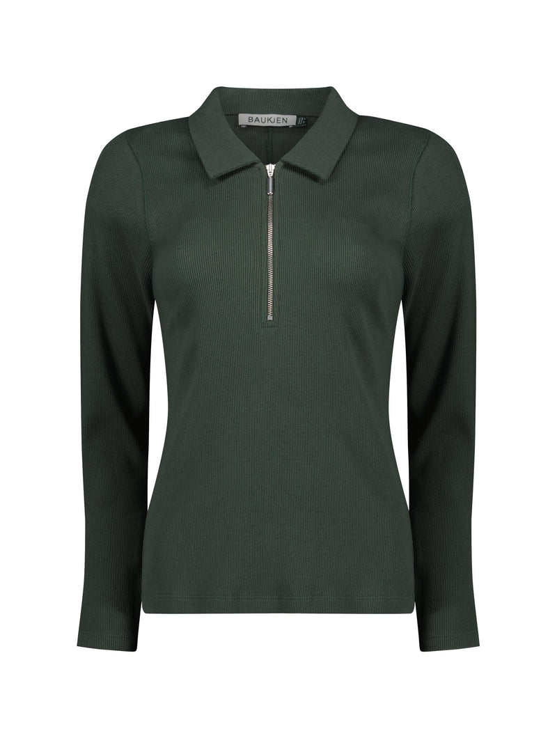 Baukjen Organic Cotton Zip Collar Top