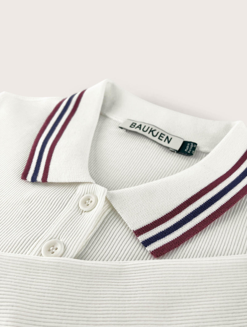 Cameron Organic Cotton Stripe Collar Top | Cream
