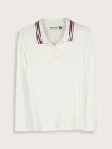 Immaculate Vegan - Cameron Organic Cotton Stripe Collar Top | Cream