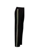 Immaculate Vegan - Petite Marjorie Side Stripe Ponte Trousers | Caviar Black & Khaki