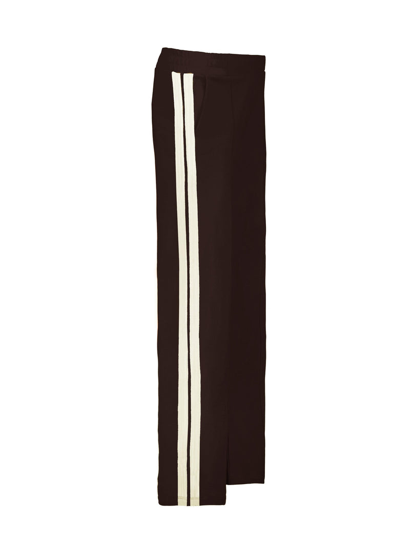 Tippi 2.0 Side Stripe Trousers | Dark Chocolate & Cream