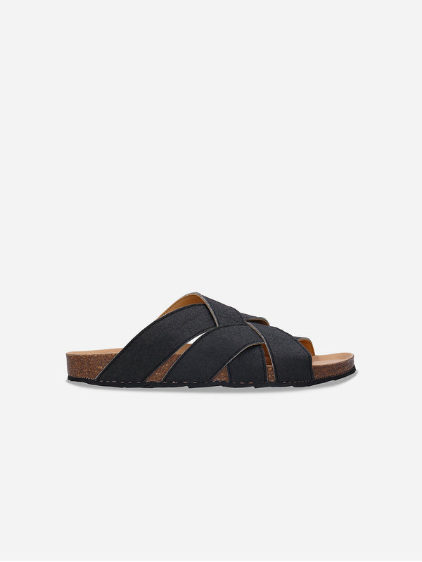 Tanna Unisex Piñatex Vegan Leather Sandals | Black