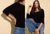 Immaculate Vegan - Spenser LENZING™ ECOVERO™ Relaxed Boat Neck Top | Caviar Black