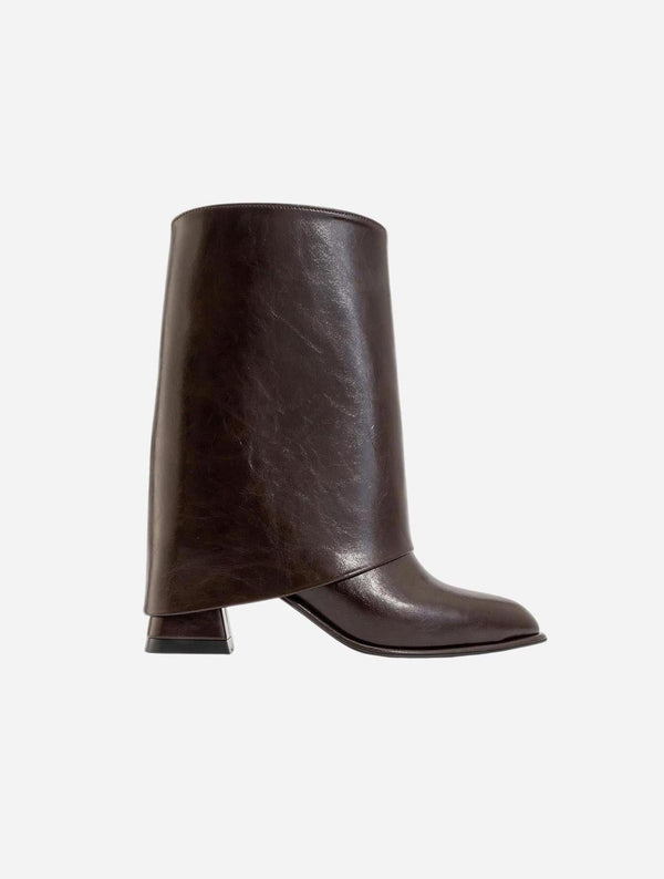 Prologue Shoes Ellas Brown Chunky Heel Boot (Women)
