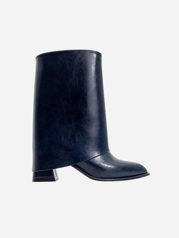 Prologue Shoes Ellas Navy Chunky Heel Boot (Women)