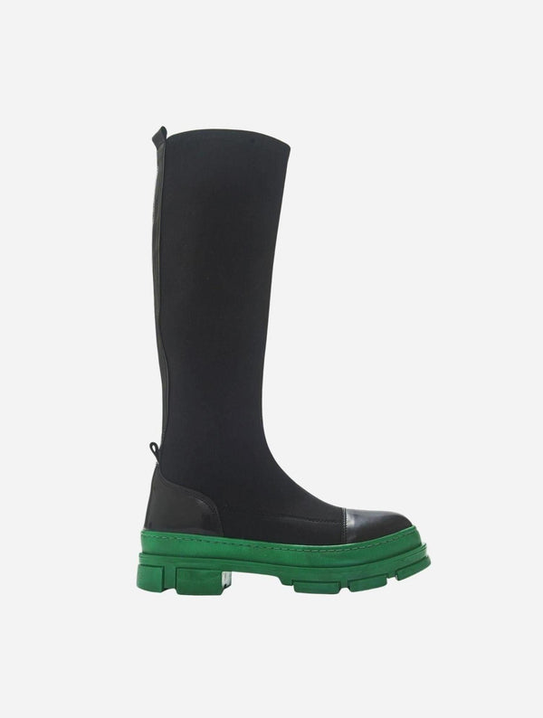 Prologue Shoes Bella Black & Green Scuba Boot (Women)