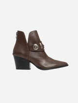 Immaculate Vegan - Prologue Shoes Kenda Brown Buckle Block Heel Boot (Women)