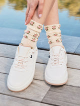 Immaculate Vegan - Minuit sur Terre Vestige Recycled Vegan Leather Sneakers | White & Pink UK2.5 / EU35 / US4