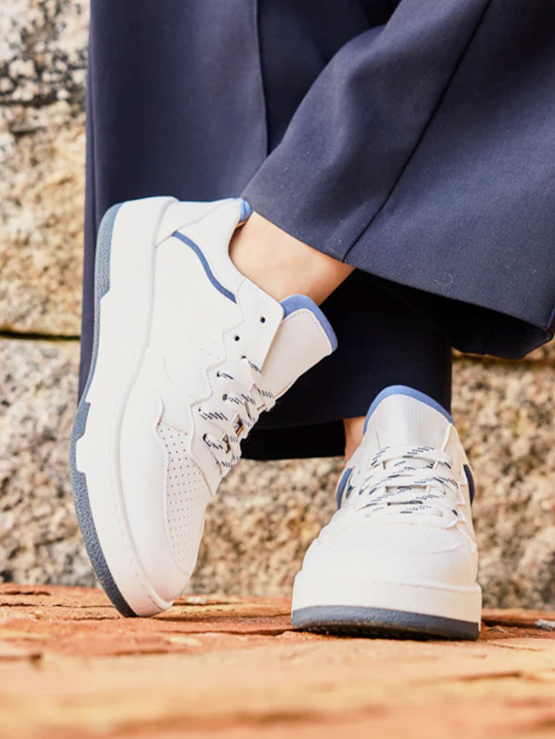 Vestige Unisex Recycled Vegan Sneakers | White & Denim