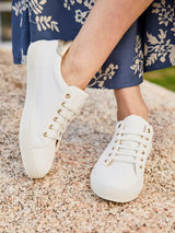 Immaculate Vegan - Minuit sur Terre Virevolte Vegan Leather Sneakers | White & Gold