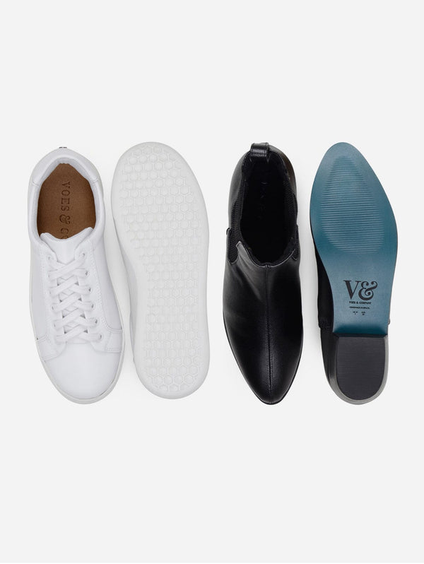 Voes & Co Designer Summer Bundle | Vegan Leather Chelsea Boots & Sneakers
