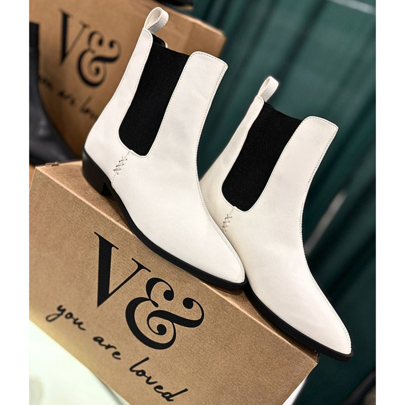 Voes & Co Harlow Chelsea Boots (vegan, white)