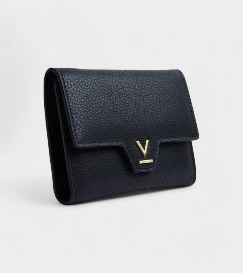 Votch Clemmie Vegan Bio-Based Bamboo Trifold purse in black