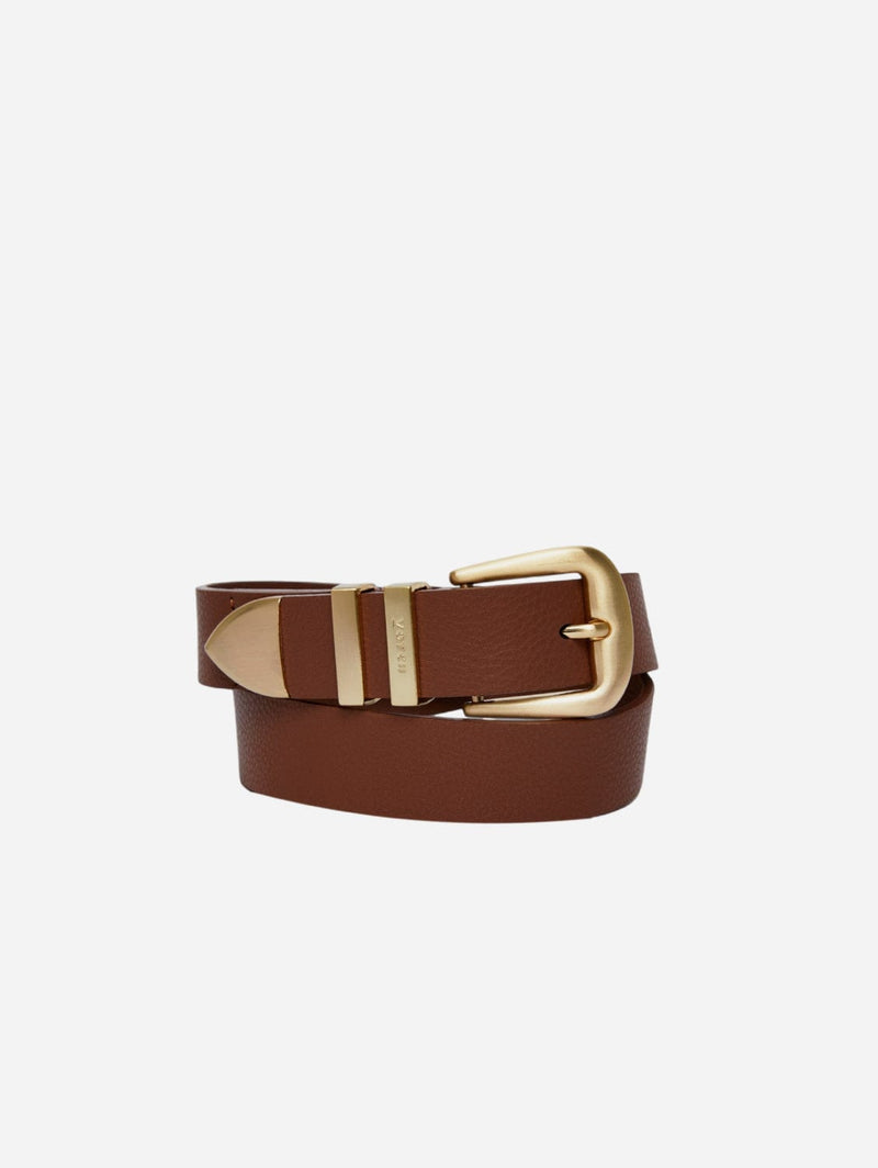 Votch Daisy Vegan Bio-Based Bamboo Western belt in brown XS