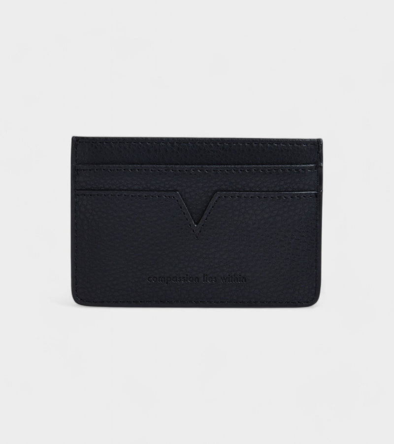 Votch Elia Vegan Bio-Based Bamboo leather card holder in black