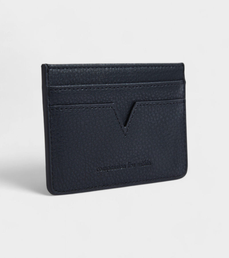 Votch Elia Vegan Bio-Based Bamboo leather card holder in black