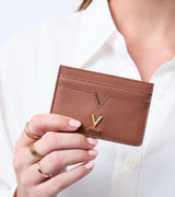 Immaculate Vegan - Votch Elia Vegan Bio-Based Bamboo leather card holder in brown