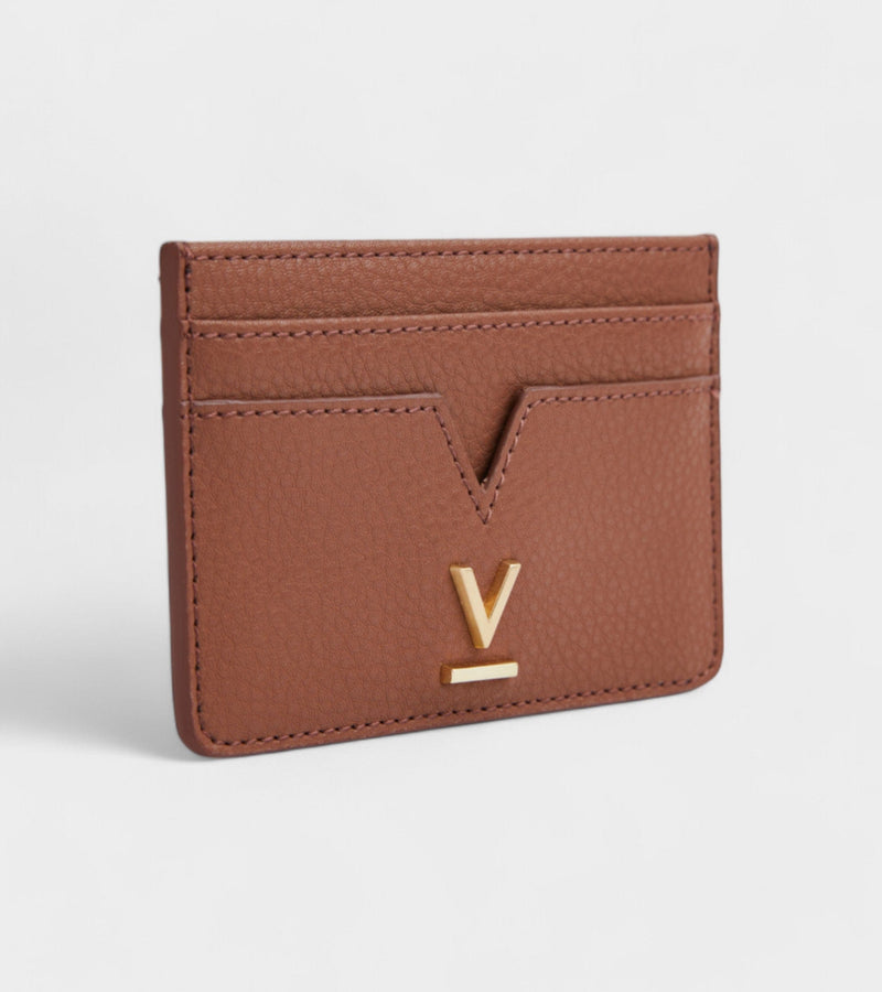 Votch Elia Vegan Bio-Based Bamboo leather card holder in brown