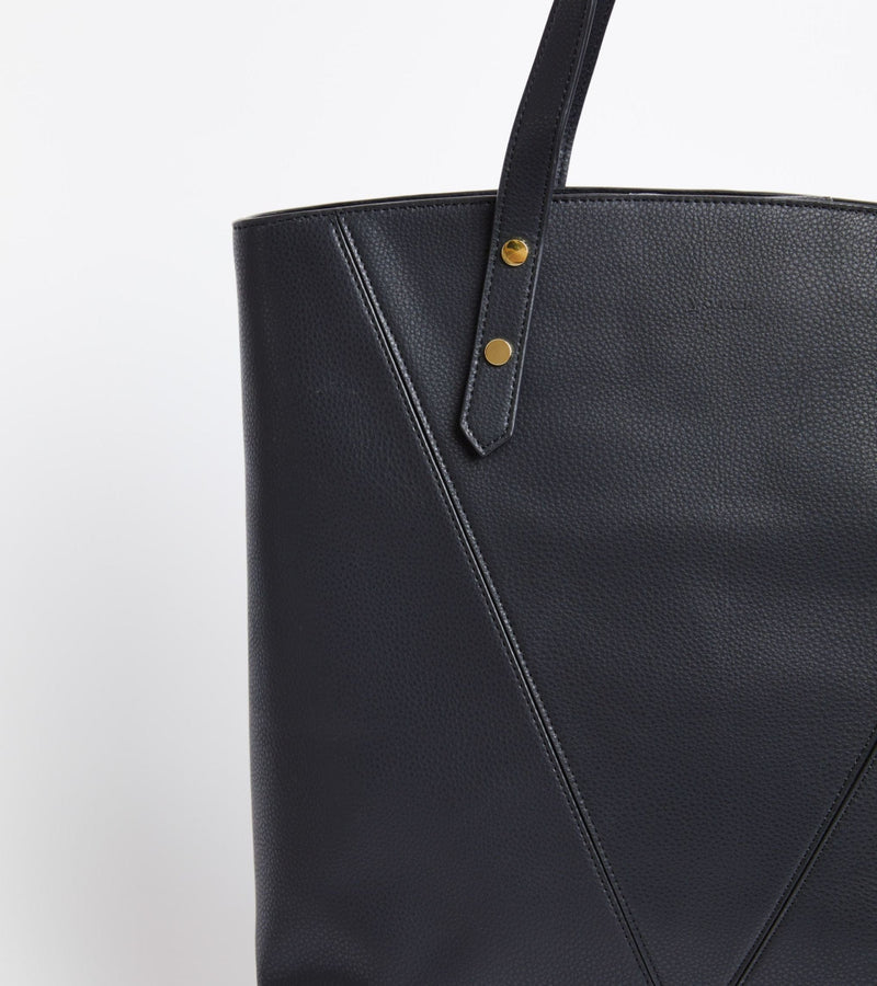 Votch Honor Vegan Bio-Based Bamboo Leather Tote Bag in black