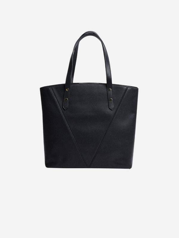 Votch Honor Vegan Bio-Based Bamboo Leather Tote Bag in black