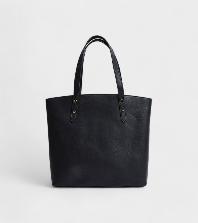 Votch Honor Vegan Bio-Based Bamboo Leather Tote Bag in black