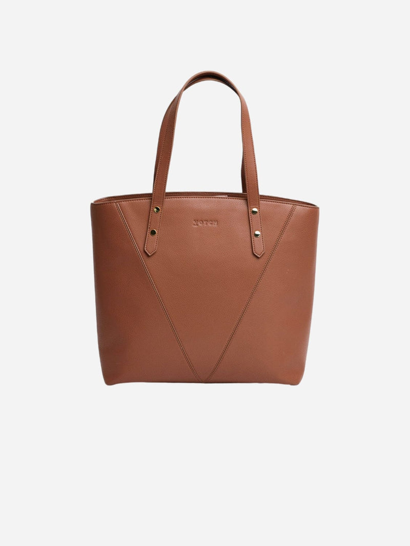 Votch Honor Vegan Bio-Based Bamboo Leather Tote Bag in brown