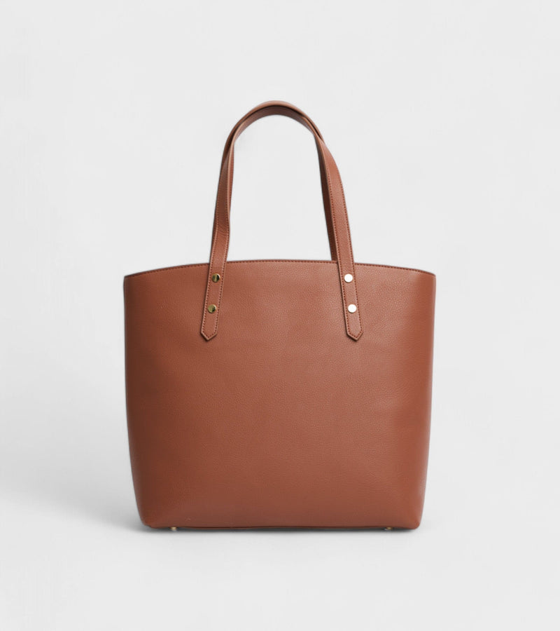 Votch Honor Vegan Bio-Based Bamboo Leather Tote Bag in brown