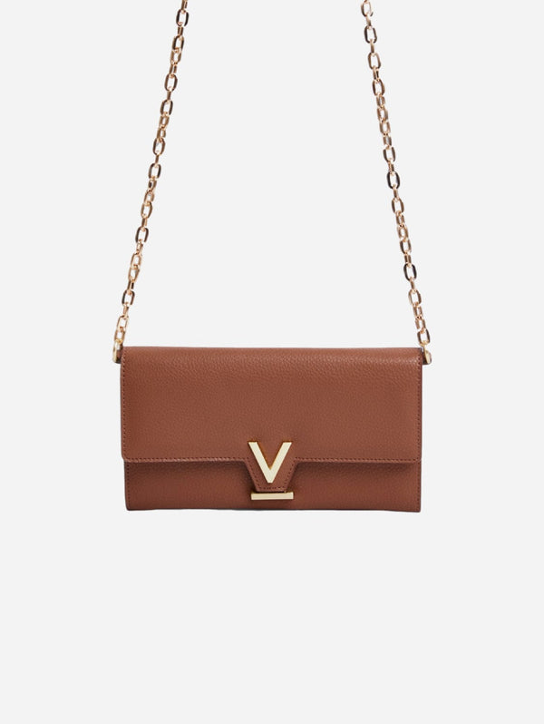 Votch Luella Vegan Bio-Based Bamboo Leather Chain Purse in Brown