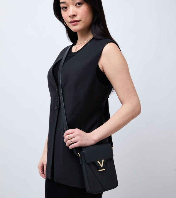 Votch Luna Compact Vegan Bio-Based Bamboo Phone Bag in Black