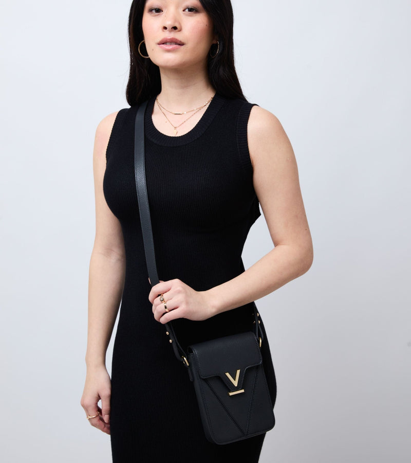 Votch Luna Compact Vegan Bio-Based Bamboo Phone Bag in Black