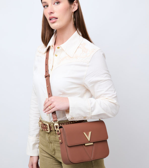 Votch Margot Vegan Bio-Based Bamboo Leather Crossbody in Brown