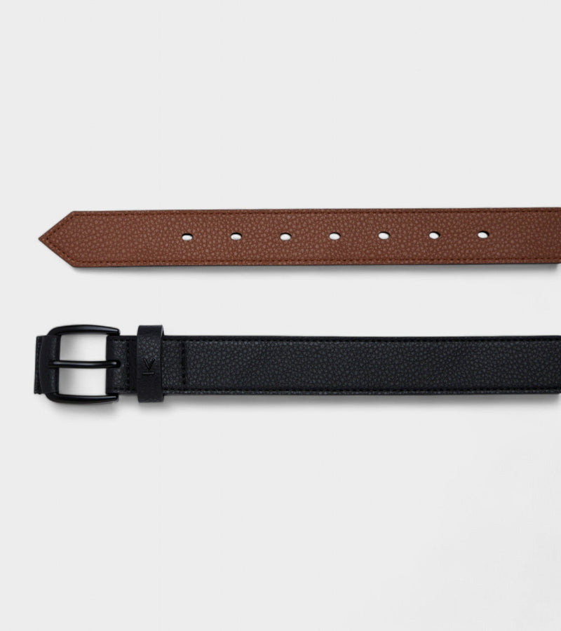 Votch Milo Vegan Bio-Based Bamboo Contrast belt in black