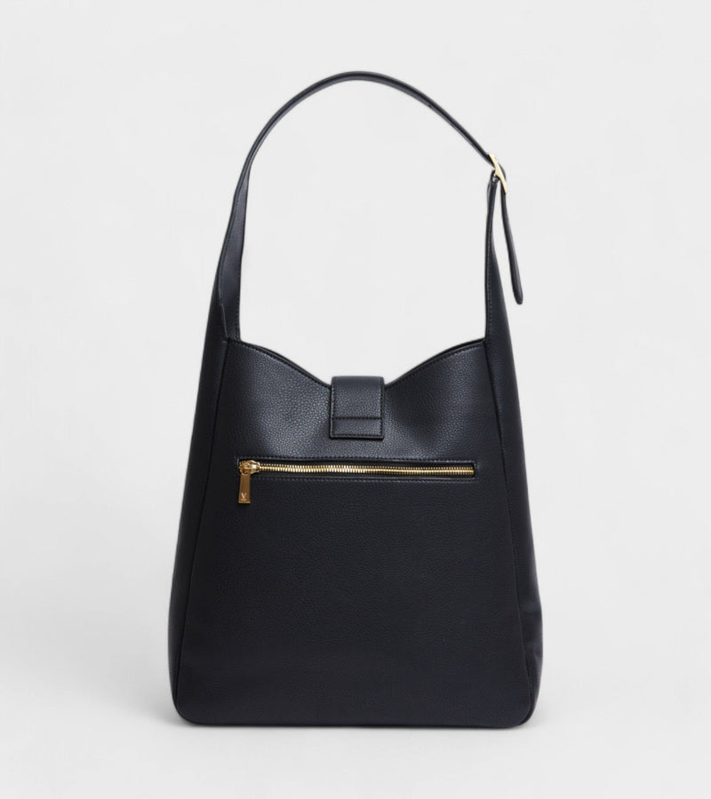 Votch Nancy Vegan Bio-Based Bamboo Leather Elevated Tote Bag in black