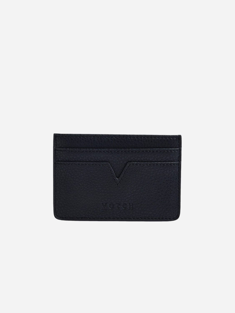 Votch Sol Vegan Bio-Based Bamboo leather card holder in black