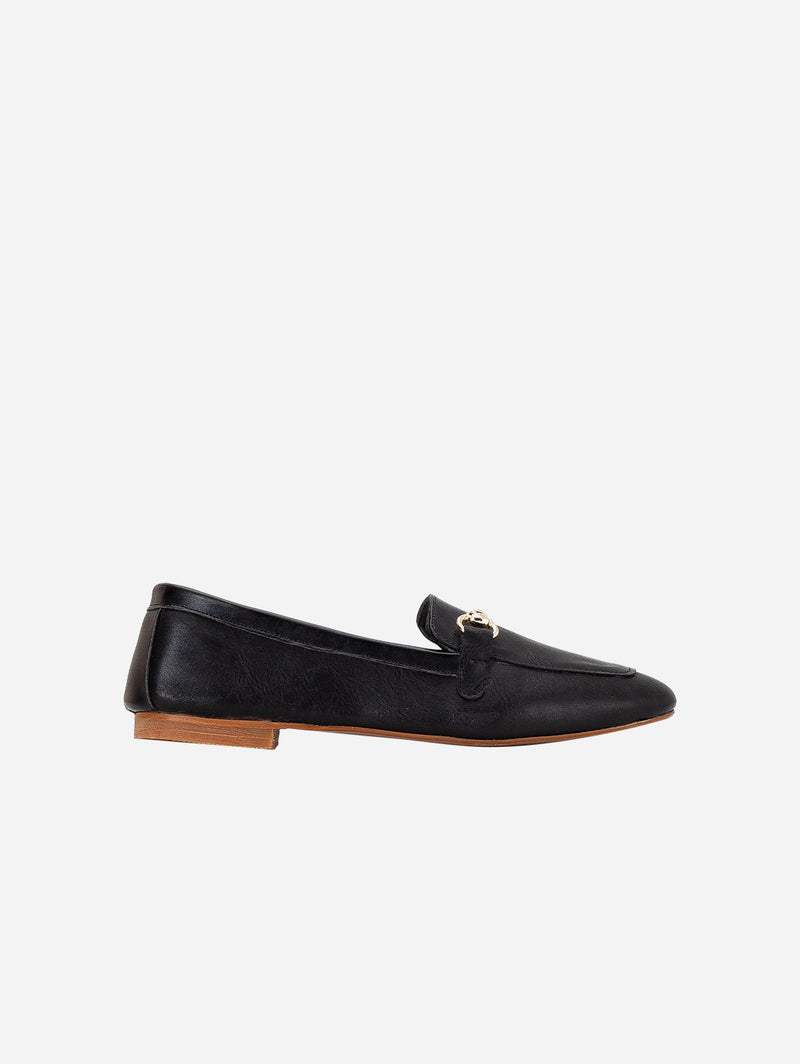 Olly Vegan Leather Horsebit Loafers | Black