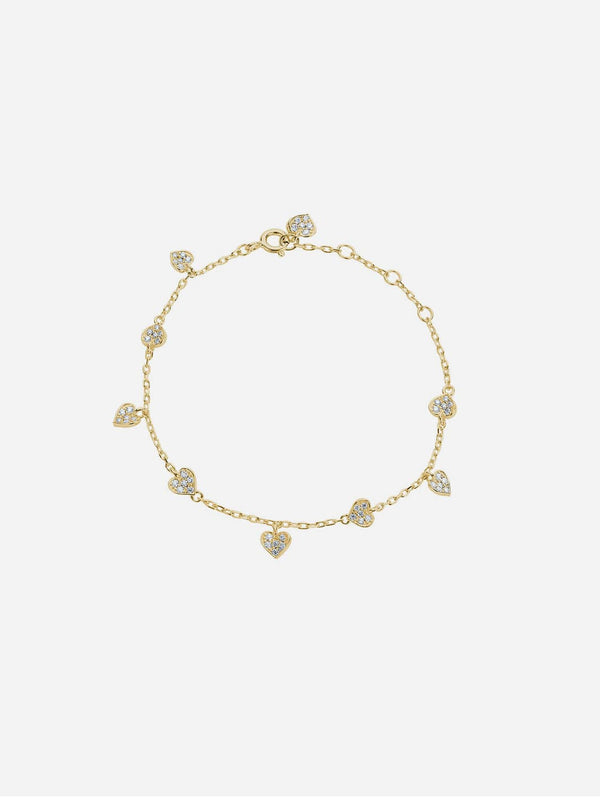 "Where there is love, there is magic" 14K Gold Vermeil Heart Bracelet | Gold