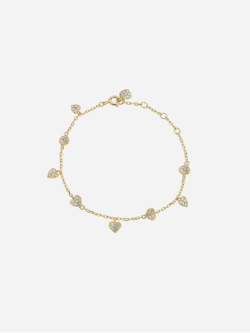 BLOOMTINE "Where there is love, there is magic" 14K Gold Vermeil Heart Bracelet | Gold