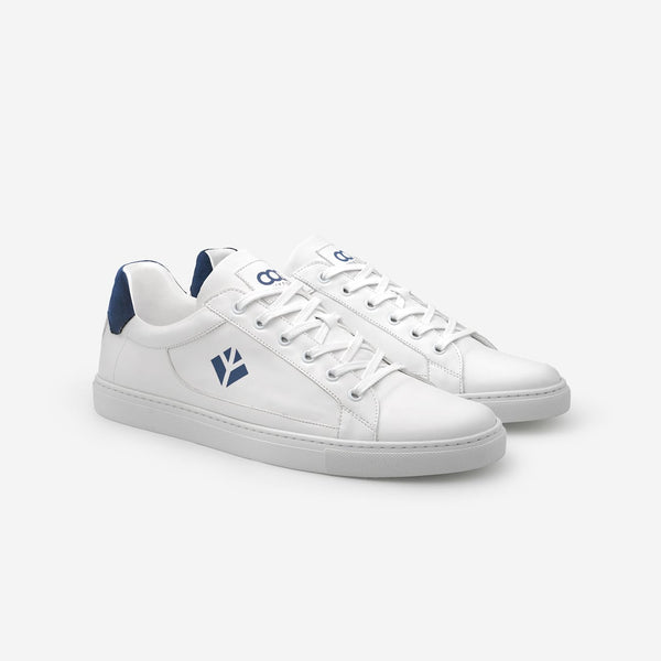 COG Winton V2 Unisex Vegan Leather Sneackers | White & Blue UK2.5 / EU35 / US4.5