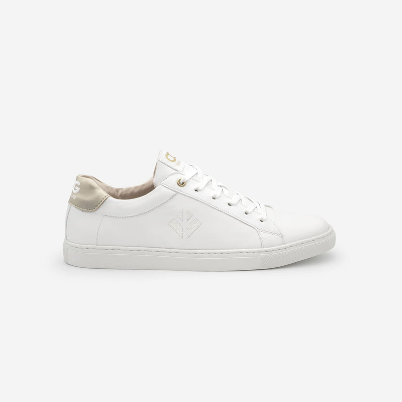 COG Winton Women's Vegan Sneakers | White & Gold