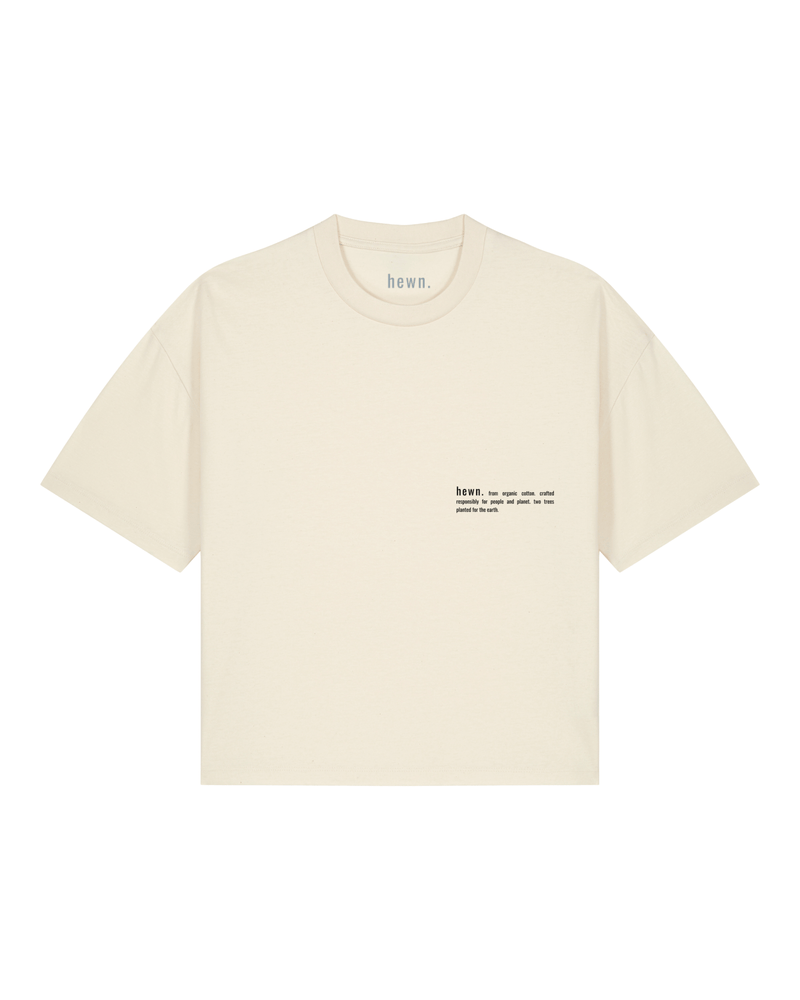 hewn. Womens Organic Cotton Boxy T-shirt in Natural Cotton