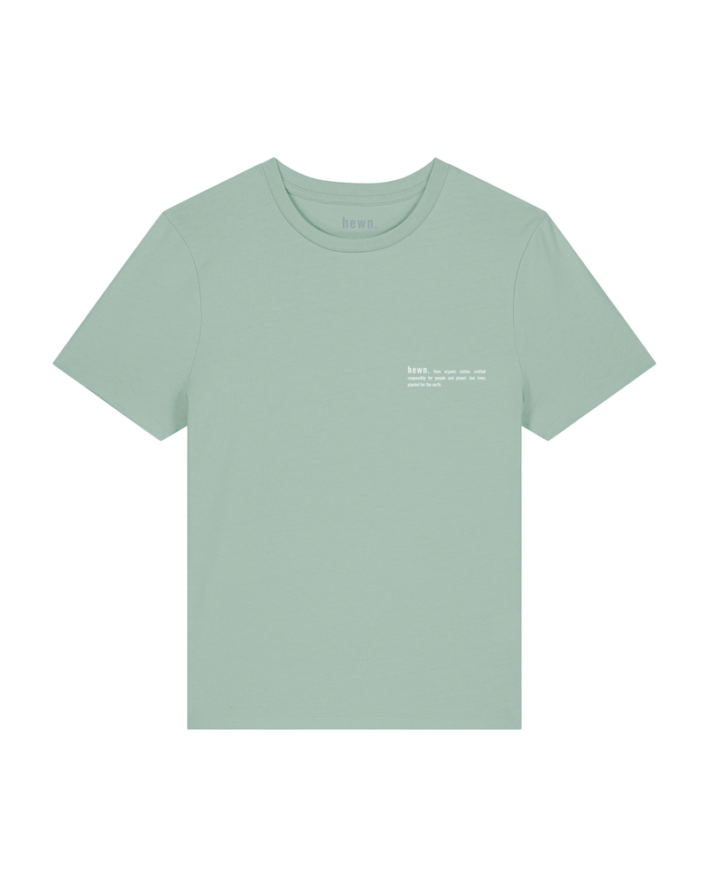hewn. Womens Organic Cotton Fitted T-shirt in Aloe Green
