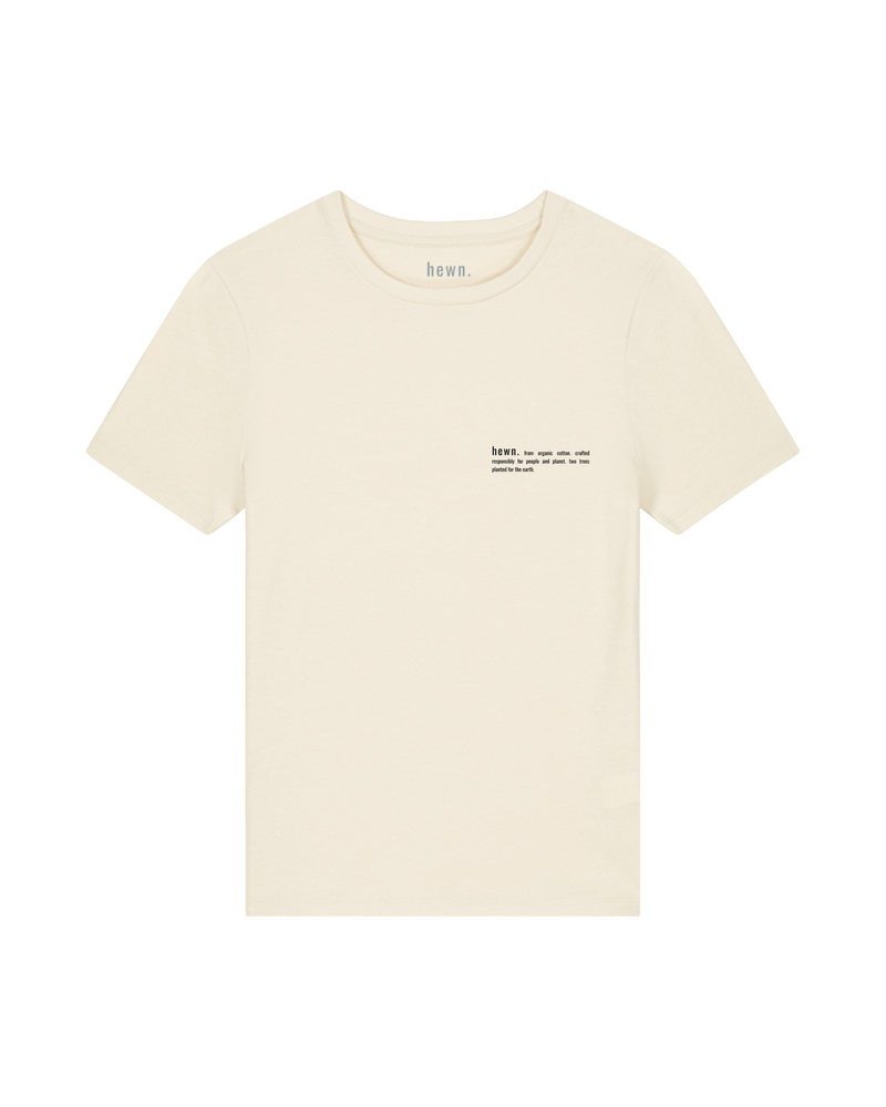 hewn. Womens Organic Cotton Fitted T-shirt in Natural Cotton