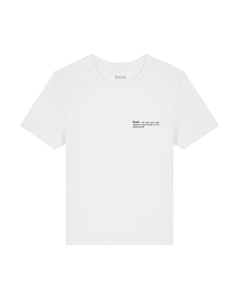 hewn. Womens Organic Cotton Fitted T-shirt in Snow White