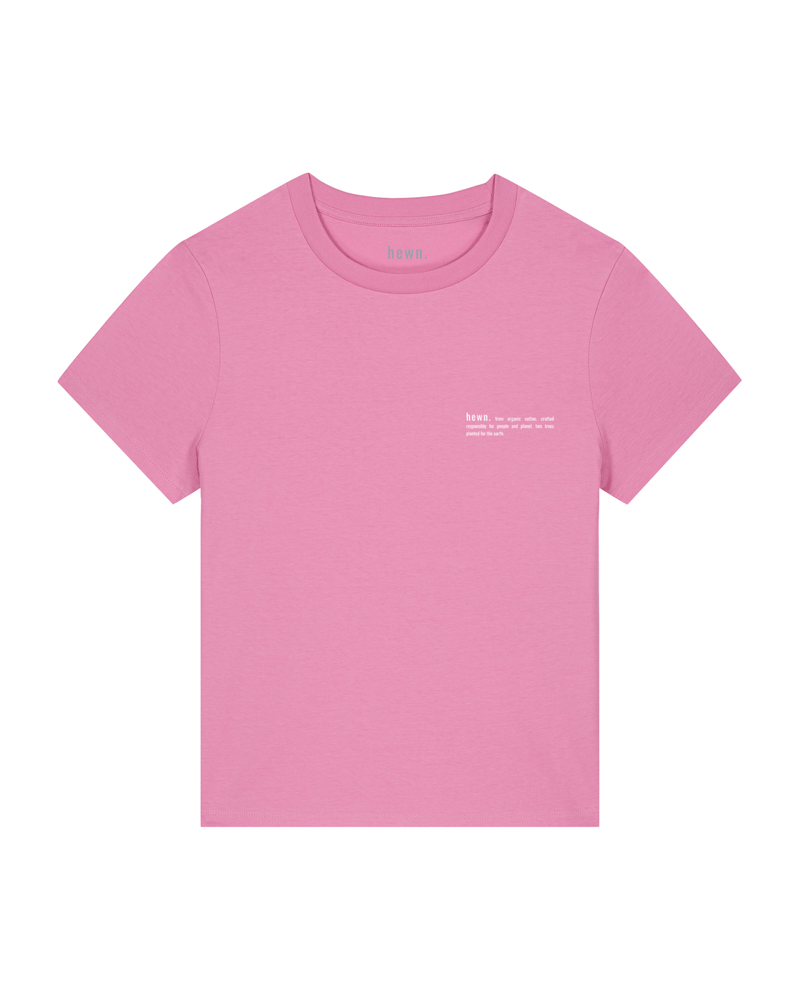hewn. Womens Classic-fit Organic Cotton T-shirt in Azalea Pink